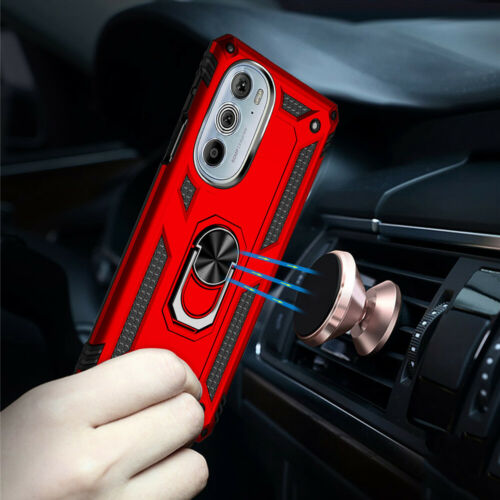 Protectores para celular  para Motorola  Moto Edge 30 Pro Funda reforzada con anillo v2 Rojo